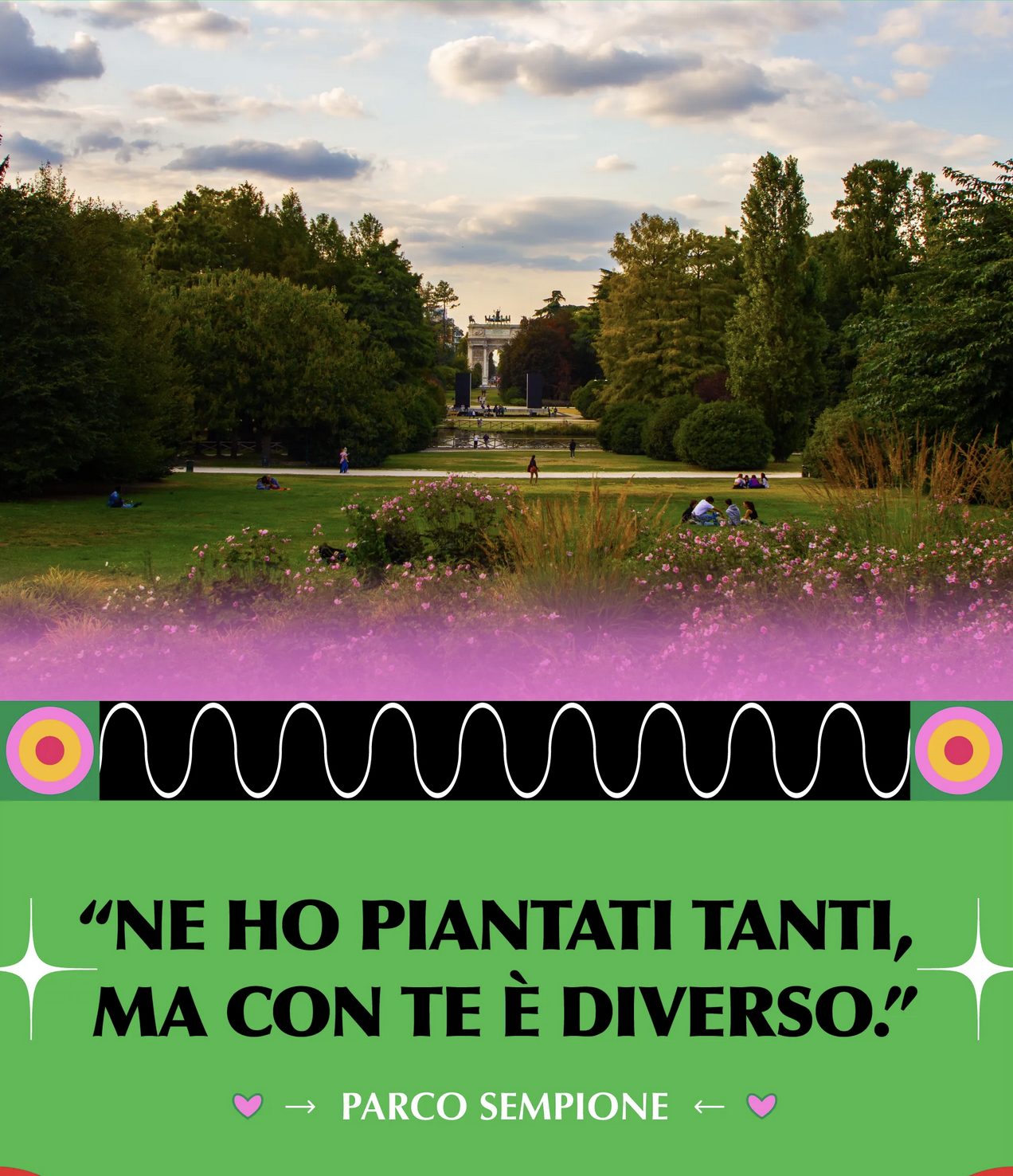Amadou |  Parco Sempione est également parmi les protagonistes de la campagne publicitaire organisée par Yes Milano
