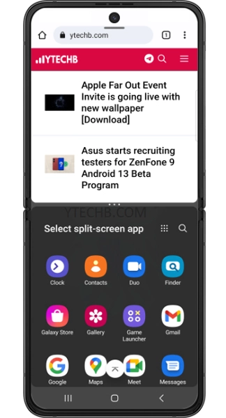 Comment diviser l'écran sur Samsung Galaxy Z Flip 4 (multi-fenêtres) 2 Comment diviser l'écran sur Galaxy Z Flip 4