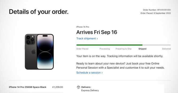 Les premières commandes d'iPhone 14 Apple Store sont maintenant expédiées, prêtes à être livrées demain 1 Les premières commandes d'iPhone 14 Apple Store sont maintenant expédiées, prêtes à être livrées demain