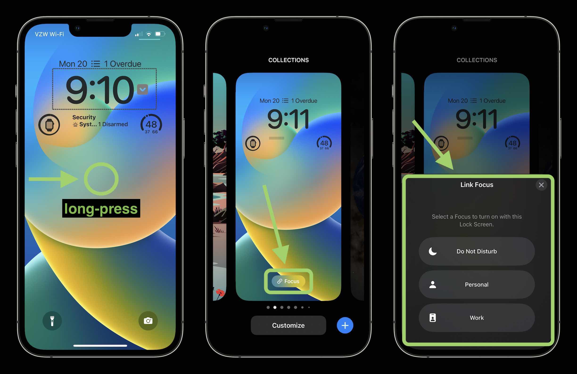 Mode Focus dans iOS 16 : comment créer un lien avec les écrans de verrouillage, créer des pages d'accueil personnalisées, utiliser des filtres Mode de mise au point dans iOS 16 1