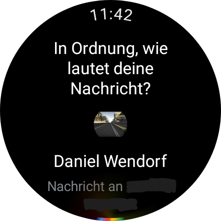 WhatsApp avec WearOS : comment rédiger des messages et passer des appels 10 Vous composez le message avec votre entrée vocale. (Capture d'écran)
