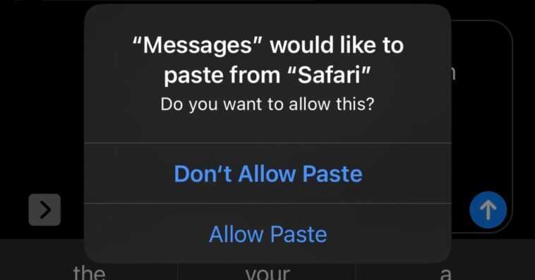 iOS 16 voudrait votre permission pour coller, et coller encore, et aussi pour coller (hey, vous voulez coller ?) 1 iOS 16 voudrait votre permission pour coller, et coller encore, et aussi pour coller (hey, vous voulez coller ?)