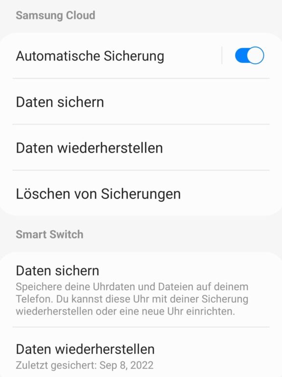 Galaxy Watch : comment transférer des données d'une ancienne vers une nouvelle smartwatch 7 Très déroutant : Samsung Cloud permet aussi de sauvegarder des données. (Capture d'écran)