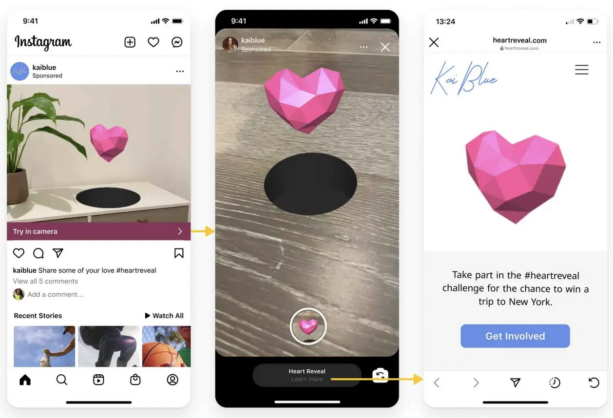 INSTAGRAM |  Publicité développée avec la réalité virtuelle