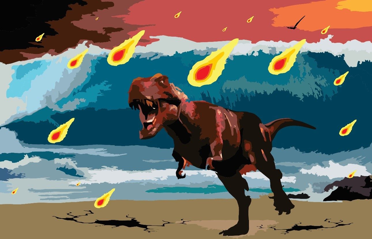L'astéroïde qui a provoqué l'extinction des dinosaures a provoqué un tremblement de terre monstrueux qui a duré des semaines ou des mois 3 Illustration de l'impact de Chicxulub. Crédit : Hermann Bermudez