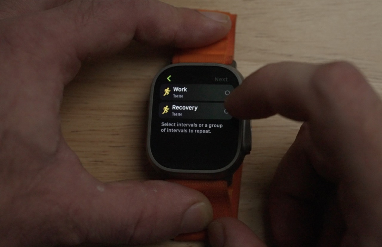 Intervalles d'entraînement personnalisés Apple Watch