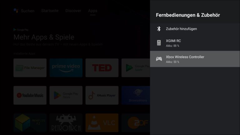 Jouez à des jeux rétro : voici comment votre projecteur Android devient une console 5 Associez le menu des accessoires sur Android TV au contrôleur Bluetooth