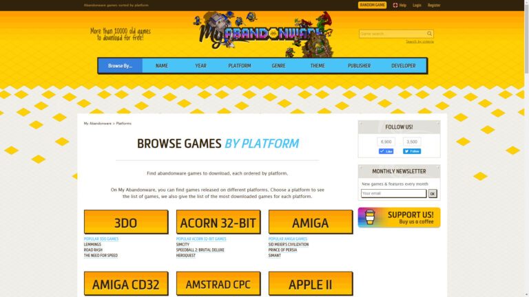 Jouez à des jeux rétro : voici comment votre projecteur Android devient une console 9 myabandonware.com - un site de jeux rétro