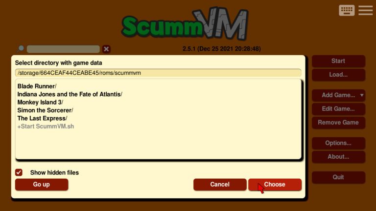 Jouez à des jeux rétro : voici comment votre projecteur Android devient une console 15 Charger des jeux dans SCUMMVM