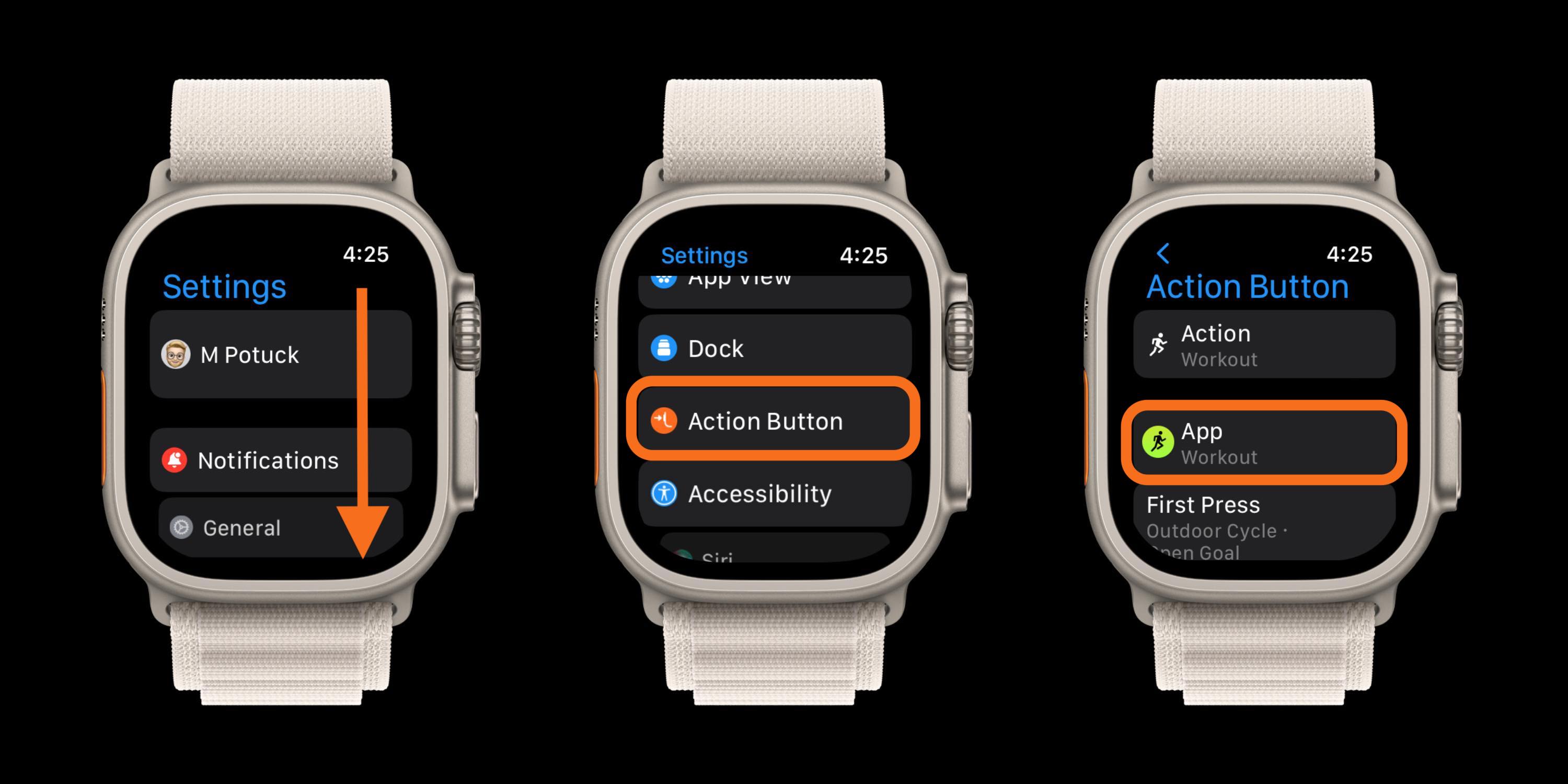 Comment utiliser le bouton Apple Watch Ultra Action avec des applications tierces Applications tierces du bouton Ultra Action 1