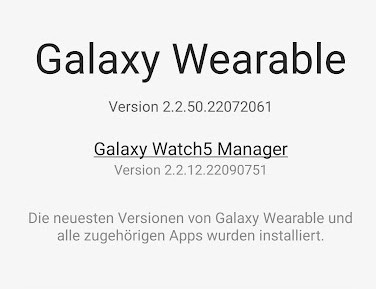 Galaxy Watch : comment transférer des données d'une ancienne vers une nouvelle smartwatch 2 Vérifiez que vous disposez de la dernière version de Samsung Wearable et de ses composants pour votre Galaxy Watch. (Capture d'écran)
