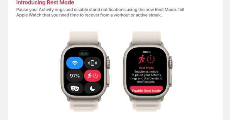 Le concept watchOS 10 fléchit le «mode repos» pour la forme physique, les fonctionnalités exclusives Apple Watch Ultra, plus 1 Le concept watchOS 10 fléchit le «mode repos» pour la forme physique, les fonctionnalités exclusives Apple Watch Ultra, plus