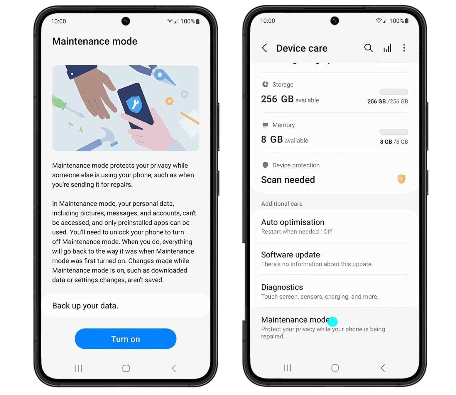 Le mode de maintenance de Samsung vise à cacher vos informations privées aux techniciens de réparation 2 Le mode de maintenance de Samsung vise a cacher vos