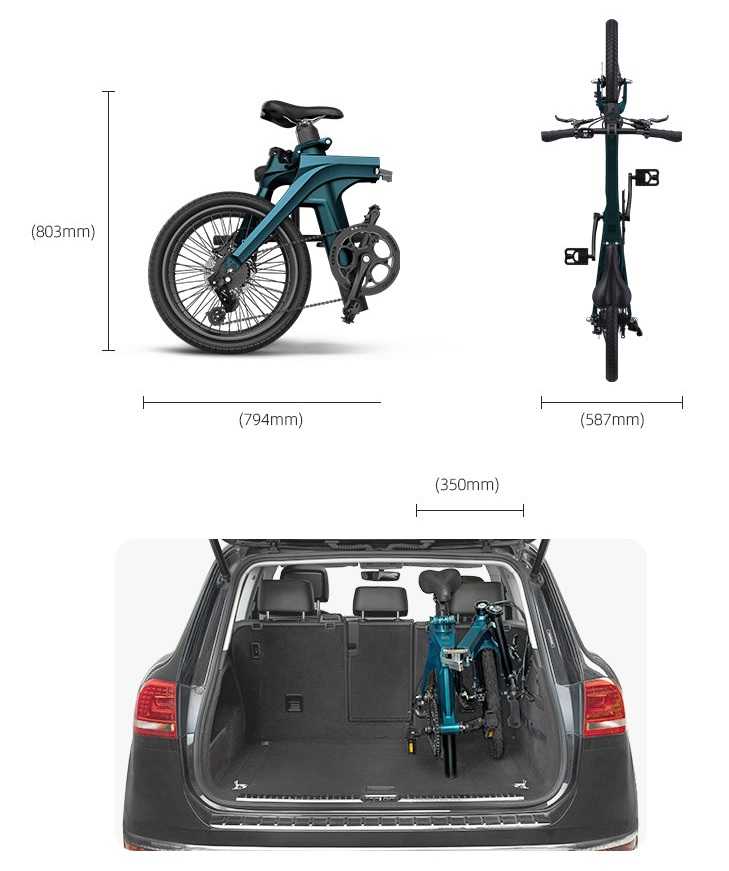 Fiido X 2022: Nouvelle version du vélo électrique pliable (nouveautés et prix cassé) 7 Fiido X 2022 Velo Electrique Pliable Dimension