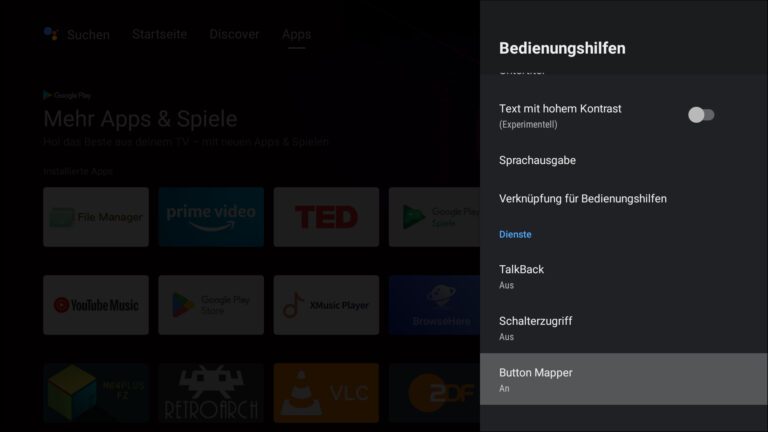 Le sous-menu Accessibilité.