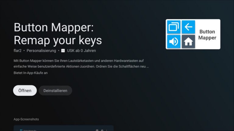 Program Button Mapper dans Google Play Store.