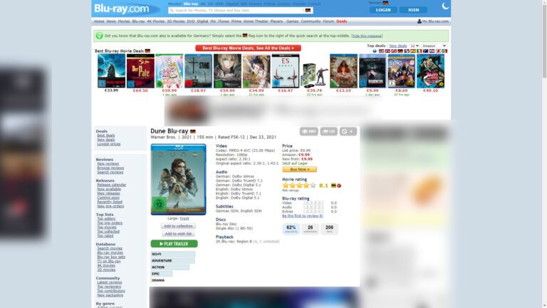 Capture d'écran d'un Blu-ray avec Dolby