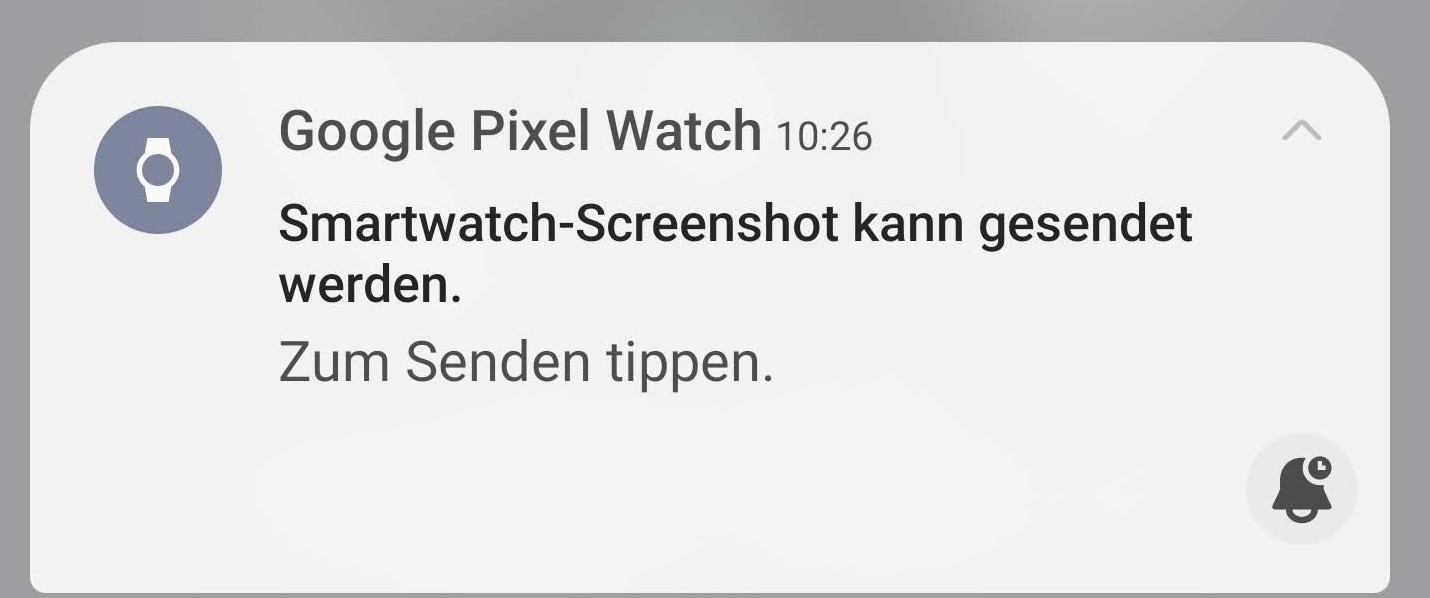 La smartwatch transfère automatiquement la capture d'écran sur le smartphone.  (Capture d'écran)