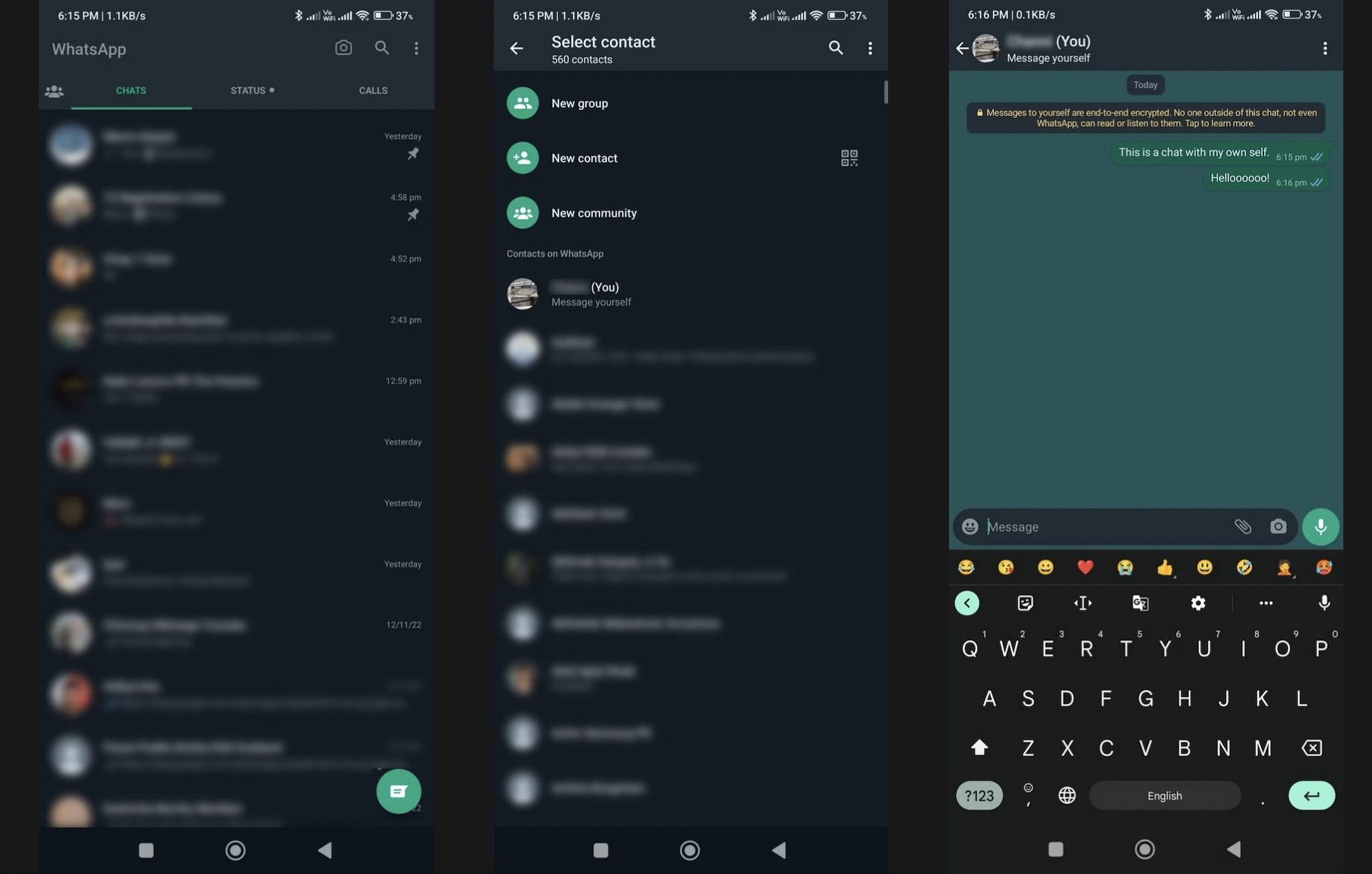 Sur WhatsApp une fonction arrivera enfin pour envoyer des textos avec vous-même 2 WHATSAPP | Comment ouvrir une conversation avec vous-même