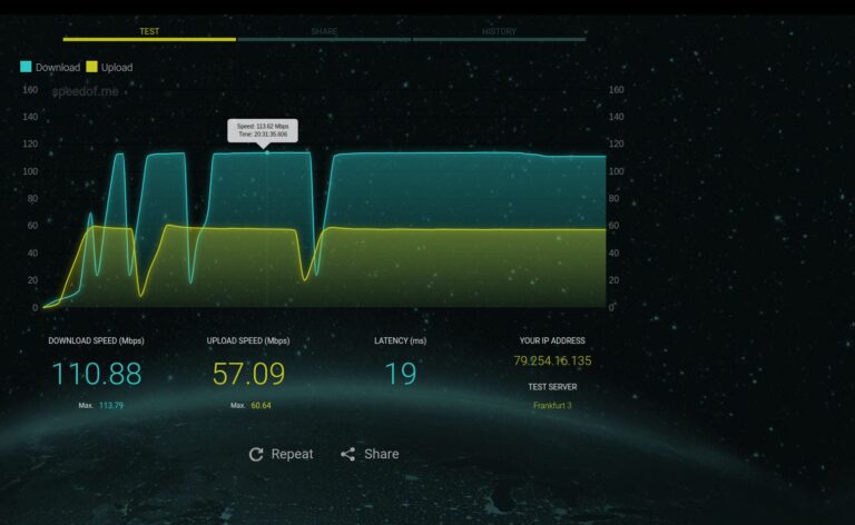 Comment connecter votre routeur à une connexion fibre optique 7 Le nouveau routeur fonctionne - à une vitesse optimale. (Capture d'écran)