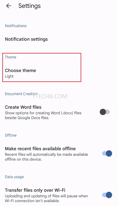 Comment activer le mode sombre dans Google Docs (application et navigateur) 4 Comment activer le mode sombre dans Google Docs
