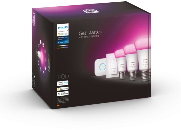 Économisez de l'énergie avec la lumière : vous pouvez le faire 4 Avec des packs de démarrage comme celui de Philips Hue, entrer dans le domaine de la lumière intelligente n'est pas trop cher - et convient à presque tout le monde. (Photo : Signifier)