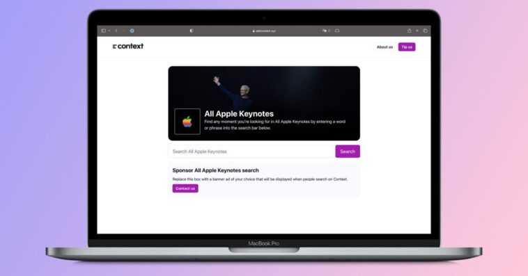Ce site Web vous permet de trouver des moments spécifiques d'événements Apple simplement en recherchant des mots clés 1 Ce site Web vous permet de trouver des moments spécifiques d'événements Apple simplement en recherchant des mots clés