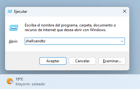 Comment ajouter des destinations dans le menu "Envoyer vers" dans Windows 10 et Windows 11 2 Exécuter la boîte de dialogue avec shell : commande sendto