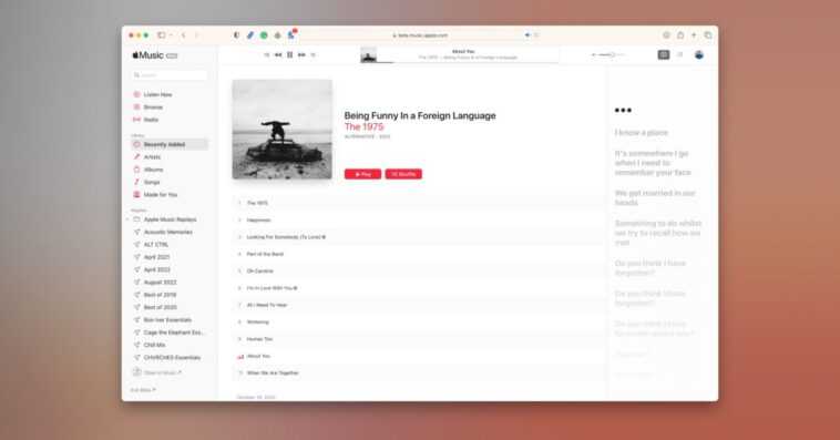 La version bêta d'Apple Music sur le Web ajoute une fonctionnalité populaire de paroles en direct 1 La version bêta d'Apple Music sur le Web ajoute une fonctionnalité populaire de paroles en direct