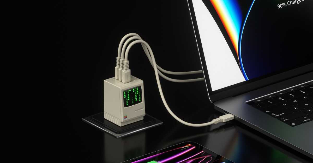 Le nouveau chargeur USB-C Retro 67 inspiré du Macintosh de Shargeek a un écran LED fonctionnel