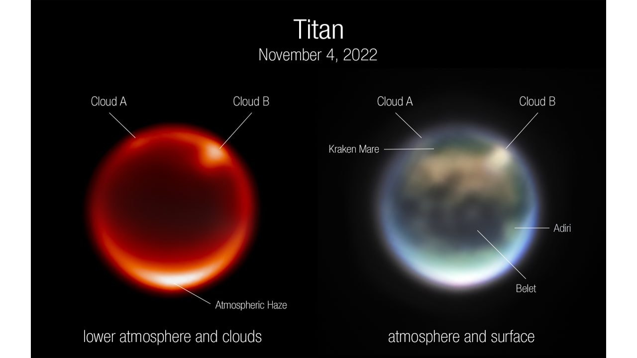 Le James Webb a capturé les images incroyables des nuages de Titan, la lune de Saturne 3 Crédit : NASA, ESA, ASC, A. Pagan (STScI). Science : Équipe Webb Titan GTO.