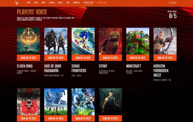 The Game Awards 2022 : comment voter pour le GOTY dans la catégorie Player's Voice 3 Les prix du jeu 2022
