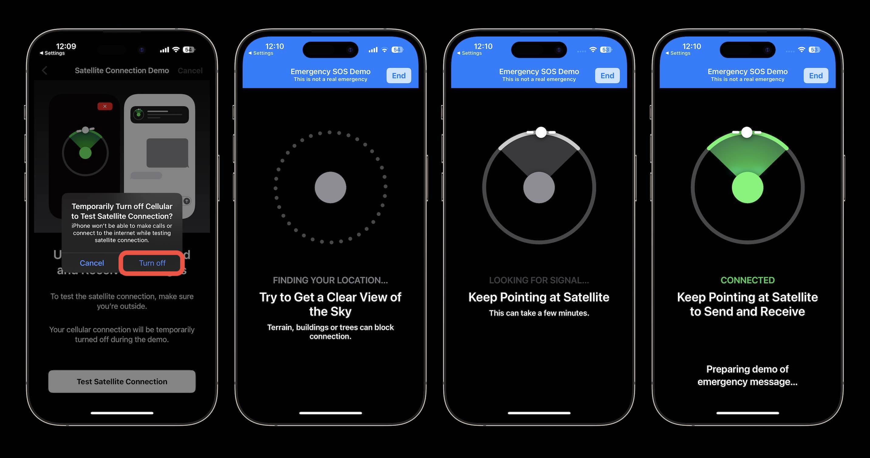 Voici comment tester le SOS d'urgence de l'iPhone 14 par satellite avant d'en avoir réellement besoin utiliser iPhone Emergency SOS via satellite 3