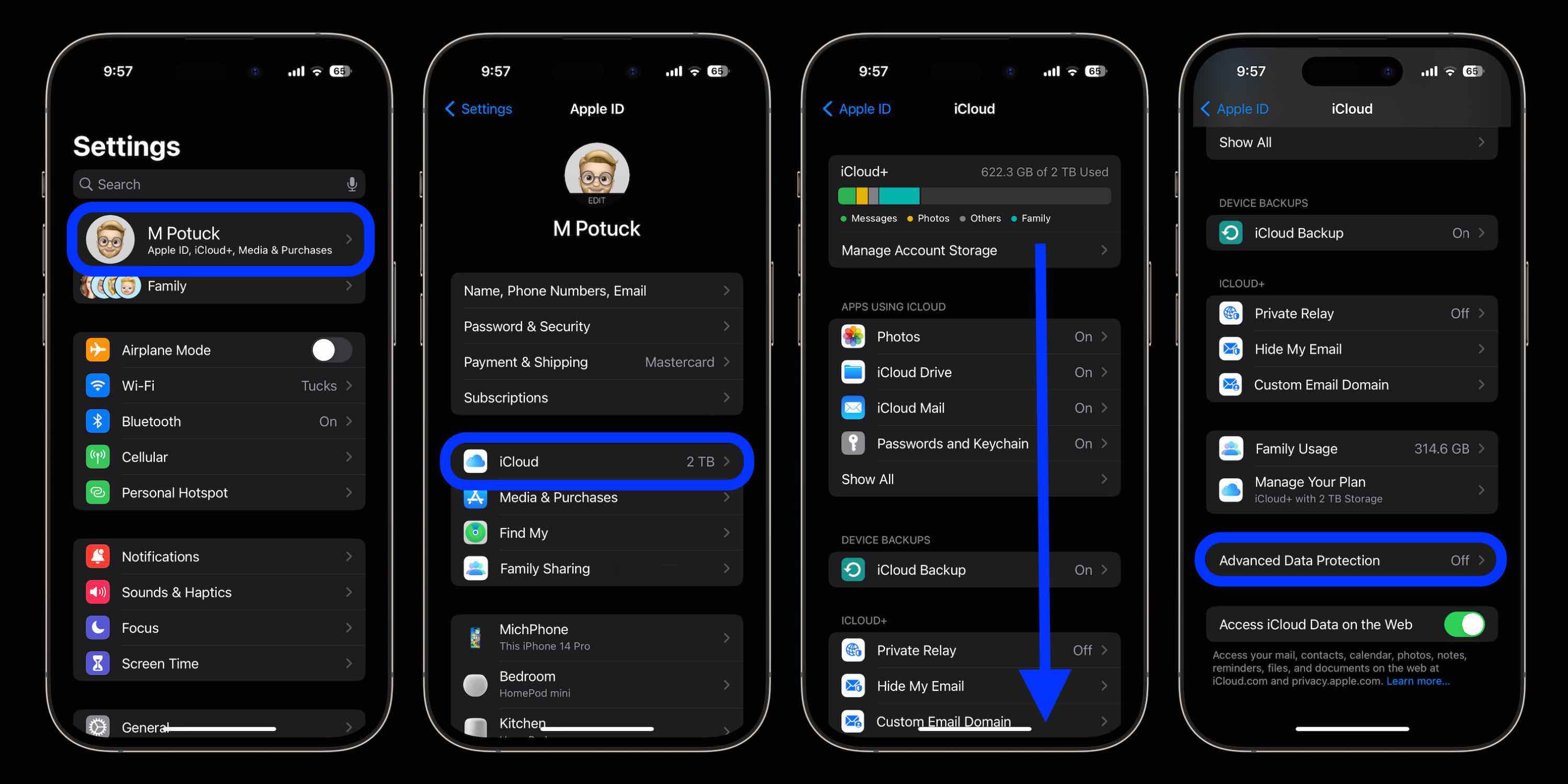 Comment activer le chiffrement de bout en bout pour les sauvegardes iMessage, iCloud et iPhone dans iOS 16.2 Activer le chiffrement de bout en bout de l'iPhone pour iMessage, iCloud, les sauvegardes 1
