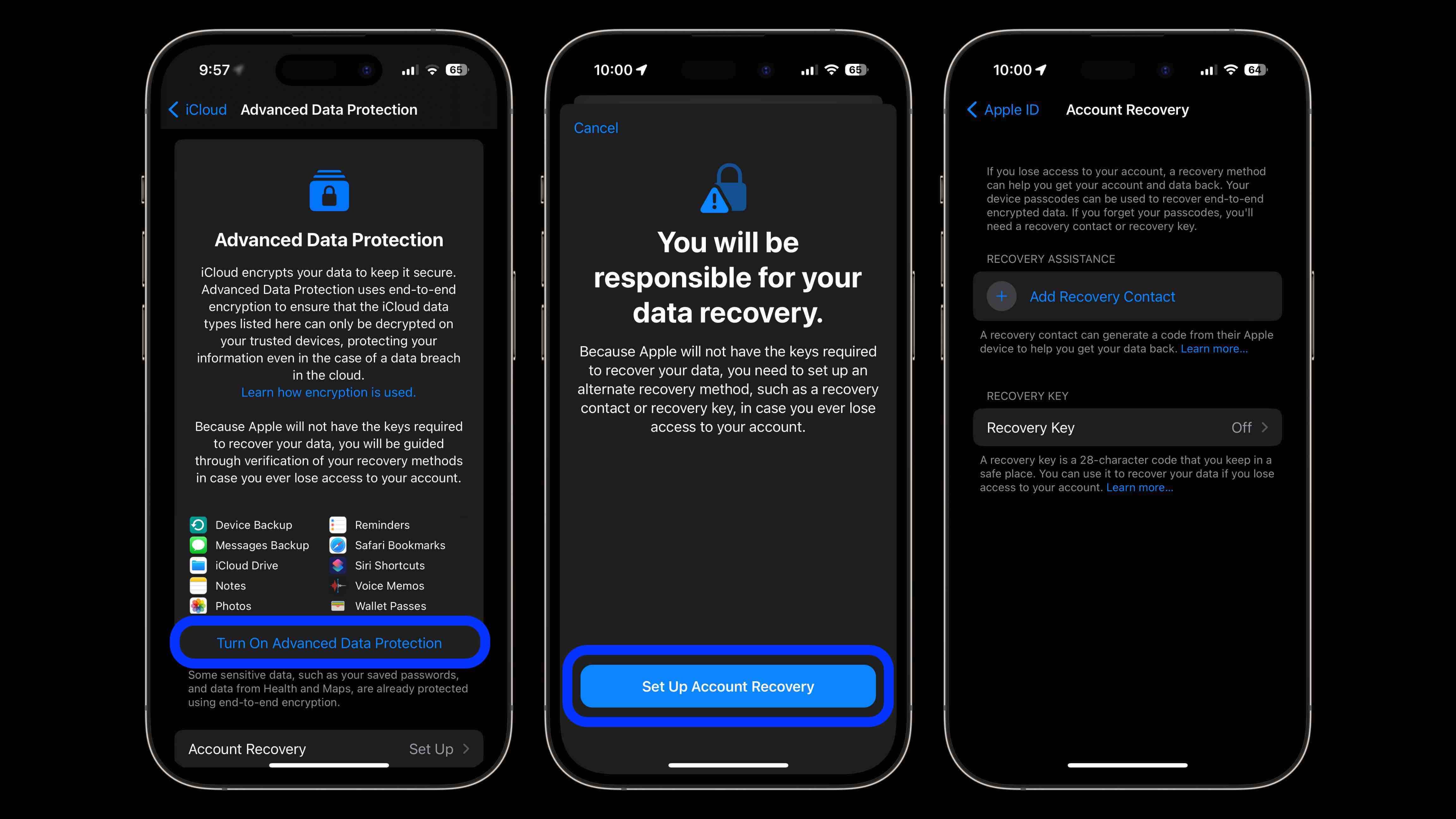 Comment activer le chiffrement de bout en bout pour les sauvegardes iMessage, iCloud et iPhone dans iOS 16.2 Activer le chiffrement de bout en bout de l'iPhone pour iMessage, iCloud, les sauvegardes 2