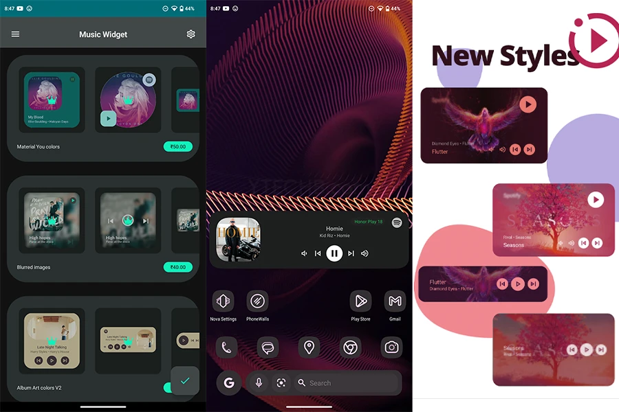 meilleur matériel que vous widgets