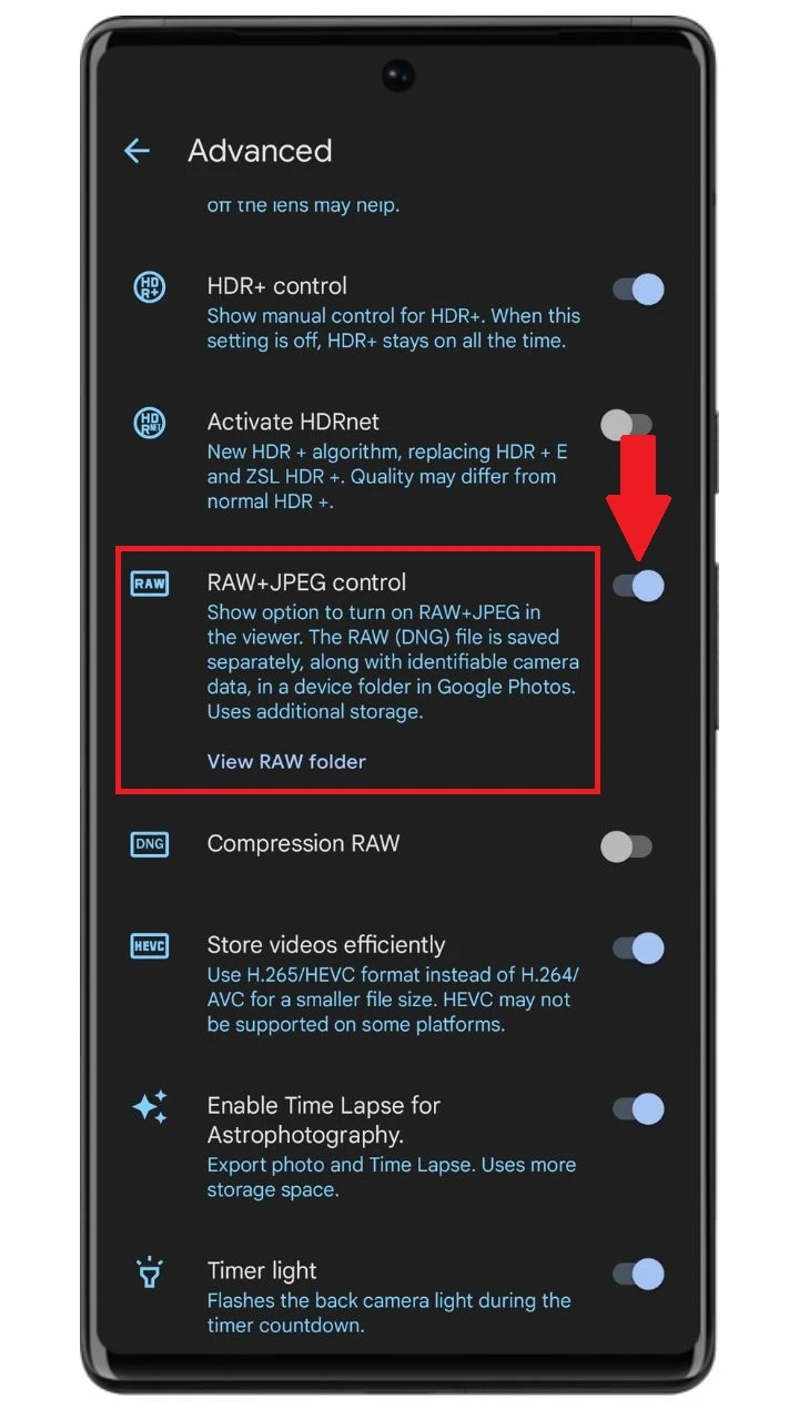 Comment prendre des photos RAW sur Google Pixel 7 Pro