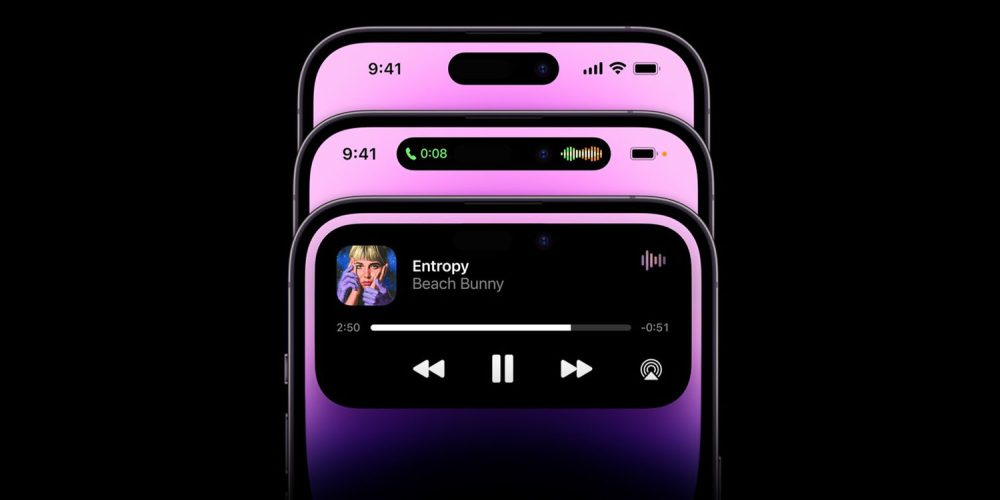 Écran iPhone 14 Pro avec découpe