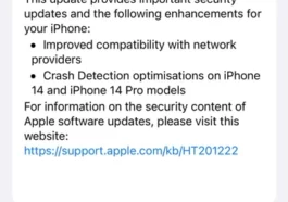 Mise à jour iOS 16.1.2