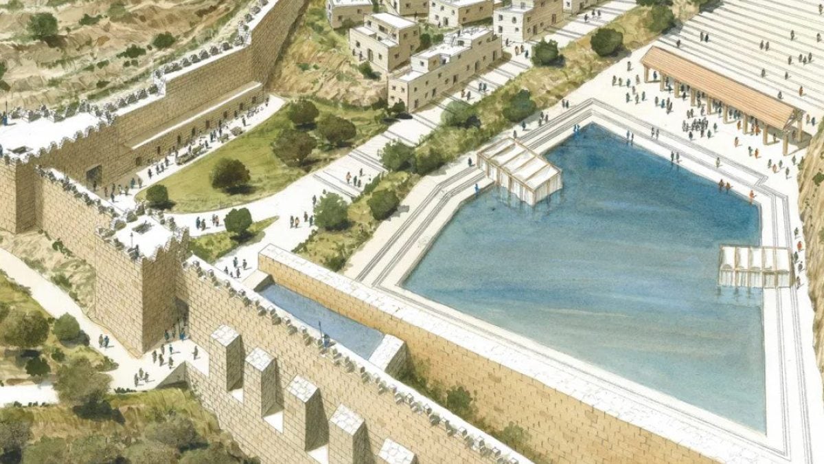 Des fouilles ont commencé sur un site où Jésus a accompli l'un de ses miracles : ouverture en 2023 2 Représentation de la piscine de Siloé. Crédit : Shalom Kveller/Archives de la Cité de David