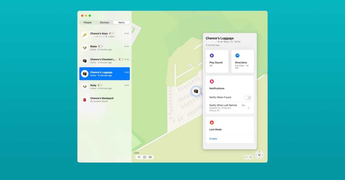 Find My app in macOS 13.1 ajoute une fonctionnalité manquante de l'iPhone pour trouver les AirTags perdus