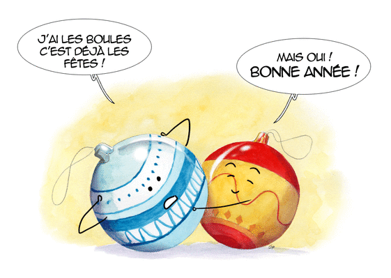 Bonne année 2023, images drôles et Gifs gratuits pour les vœux du Nouvel An 22 J Ai Les Boules Bonne Annee