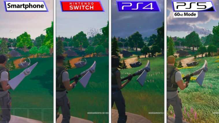 La différence graphique abyssale de Fortnite entre les versions PS5, PS4, Switch et mobile 1 La Différence Graphique Abyssale De Fortnite Entre Les Versions Ps5,