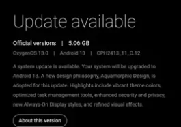 mise à jour oneplus 10t android 13