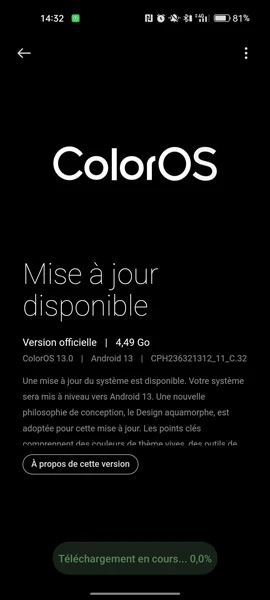 Oppo Reno 7 reçoit une mise à jour stable d'Android 13 en Europe 2 mise à jour oppo reno 7 android 13