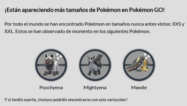 Pokémon XXL et XXS arrivent sur Pokémon GO : ce sont les nouvelles tailles minuscules et extra-larges 2 pokemon go taille xxl xxs gros petit