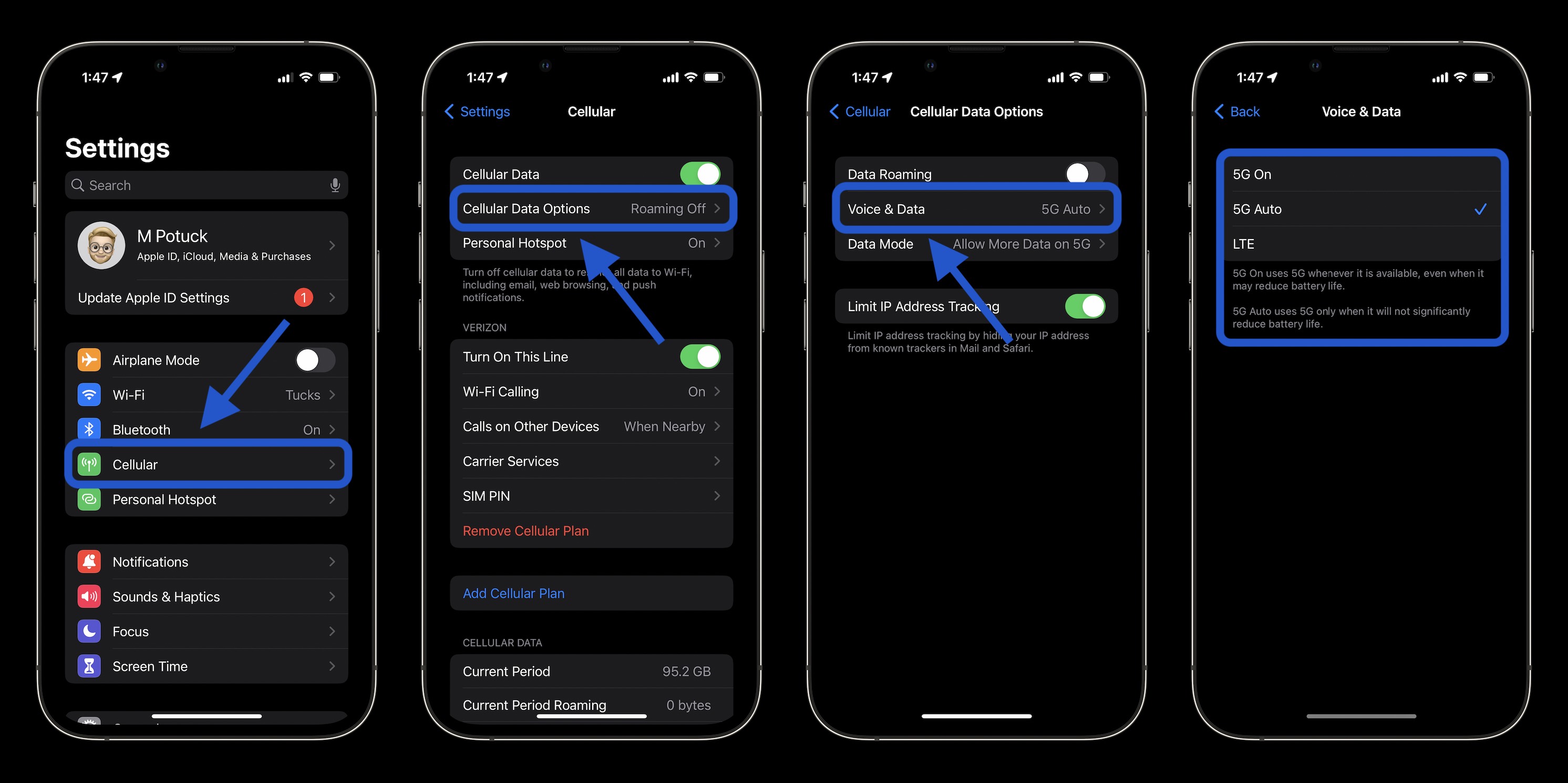 iPhone : comment modifier vos paramètres 5G pour une meilleure autonomie de la batterie ou des vitesses plus rapides Procédure pas à pas pour activer/désactiver la 5G sur iPhone 1