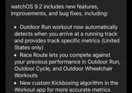 mise à jour watchos 9.2