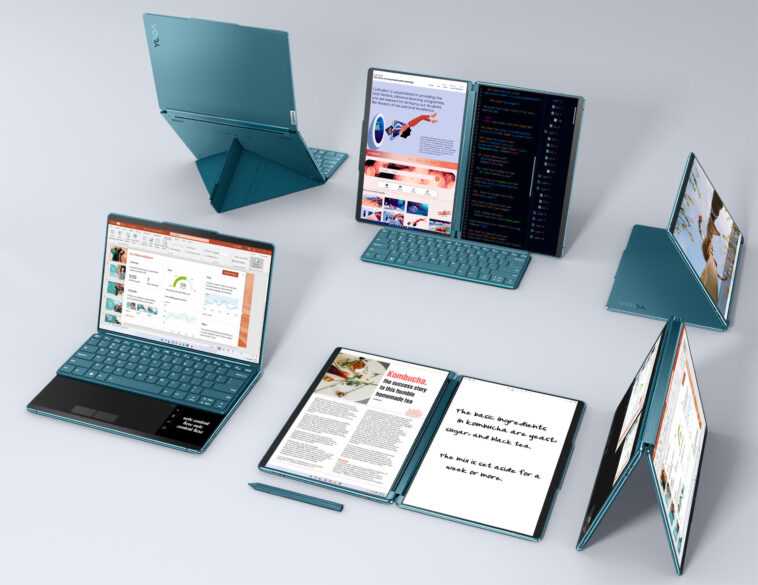 L'ordinateur portable Yoga Book 9i de Lenovo contient deux 13,3" Écrans tactiles OLED 1 L'ordinateur Portable Yoga Book 9i De Lenovo Contient Deux 13,3"