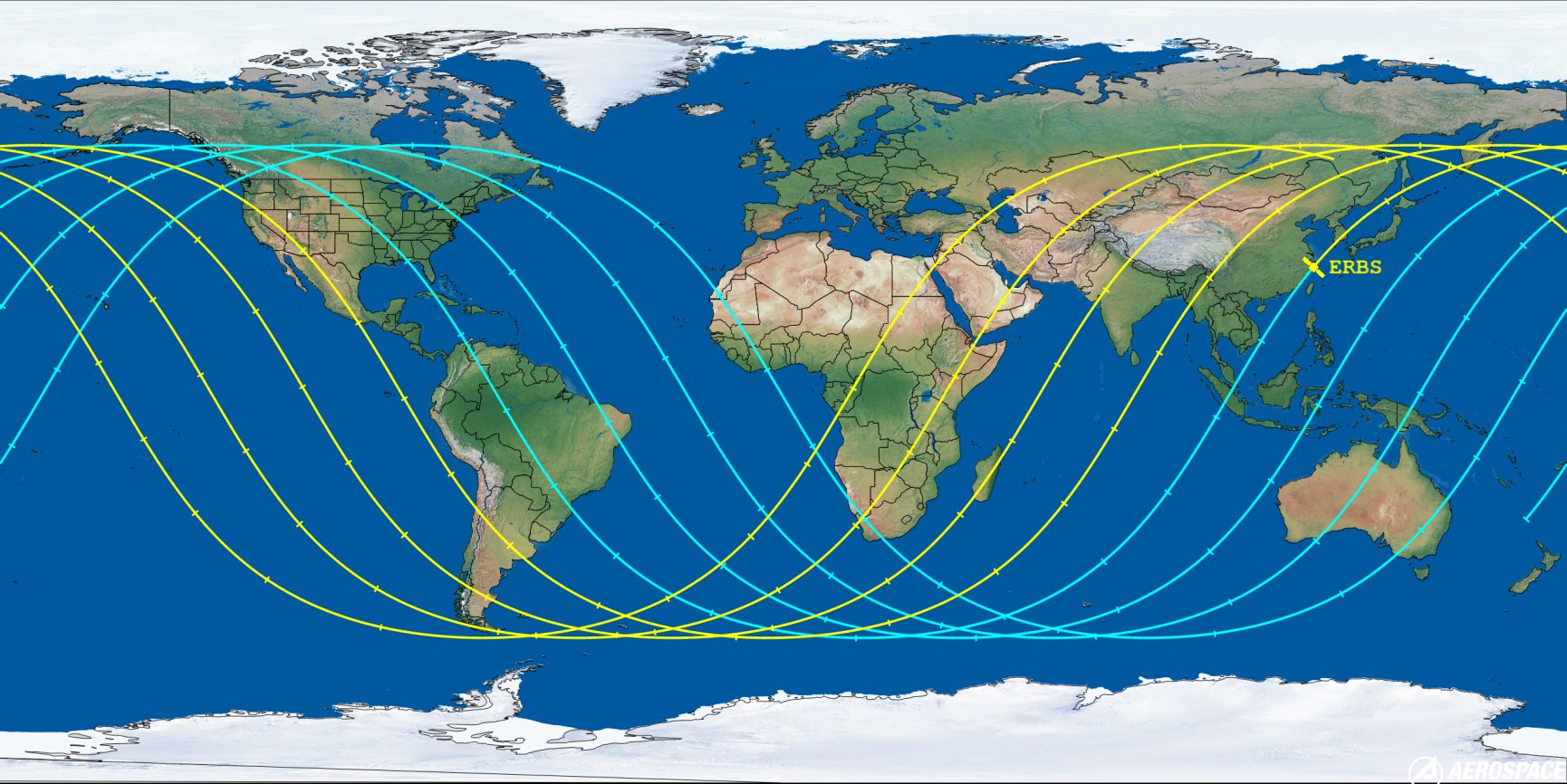 La trajectoire de rentrée actuelle du satellite ERBS.  Crédit : Aéronautique
